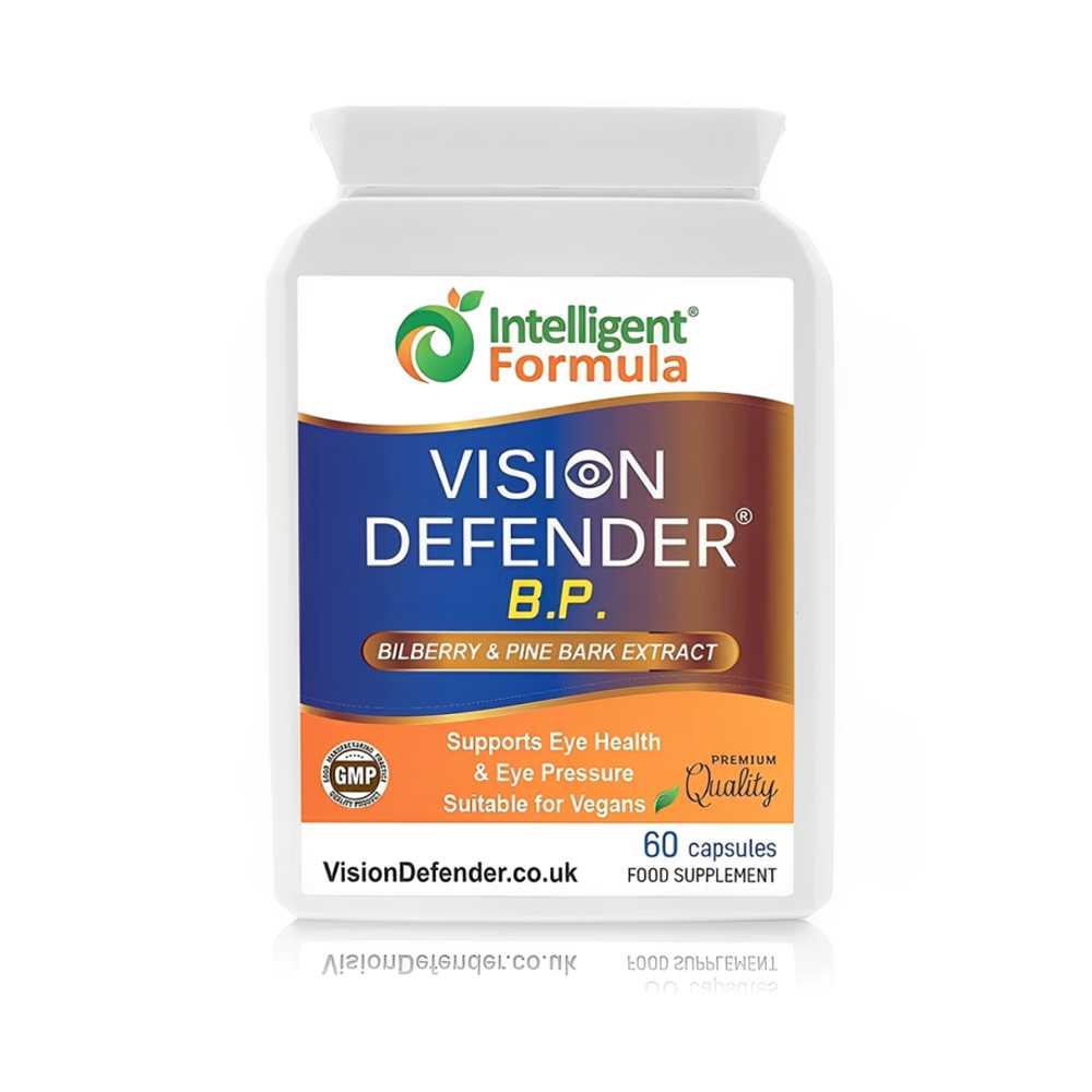 Intelligent Formula Vision Defender B.P. – Bilberry &amp; Pine Bark Extract – Eye Health &amp; Pressure Support – 60 Capsules