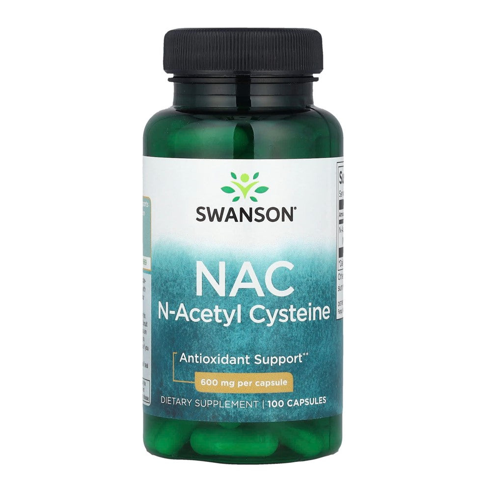 Swanson NAC N-Acetyl Cysteine 600mg - 100 Capsules | Antioxidant &amp; Liver Support
