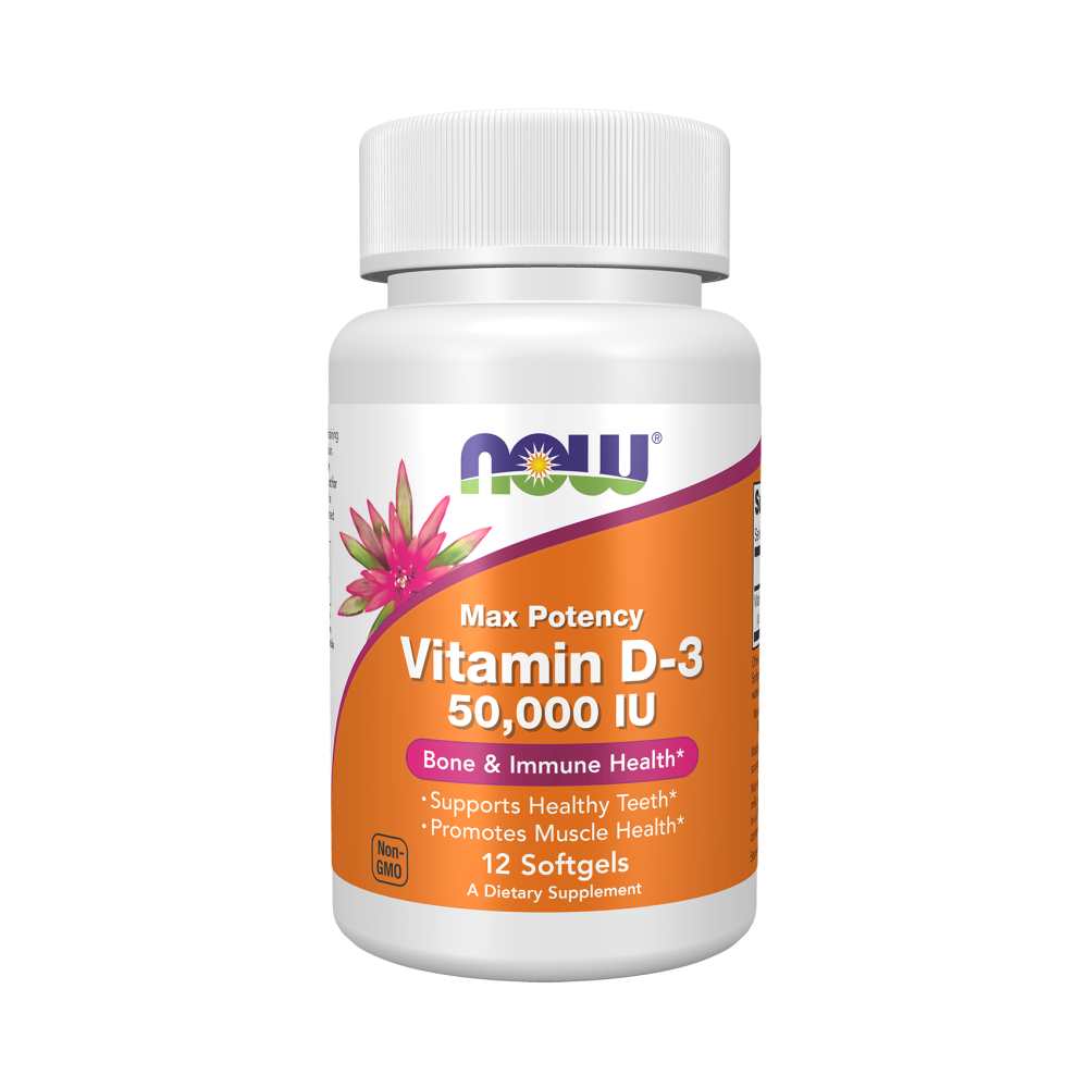 Now Foods Max Potency Vitamin D-3 50,000 Iu – Bone &amp; Immune Health – 12 Softgels