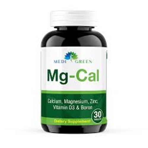 MediGreen Mg-Cal | Calcium, Magnesium, Zinc, D3 &amp; Boron