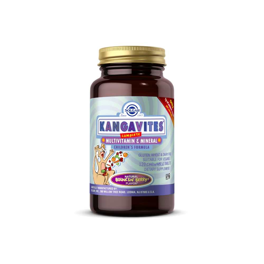 Solgar Kangavites® Multivitamin &amp; Mineral Chewable 120 Tablets – Bouncin’ Berry® Flavor