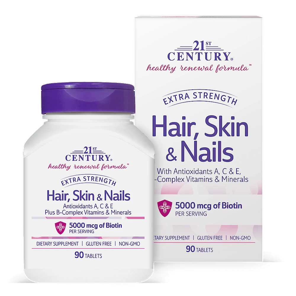 21st Century Hair, Skin &amp; Nails - Extra Strength 90 Tabs