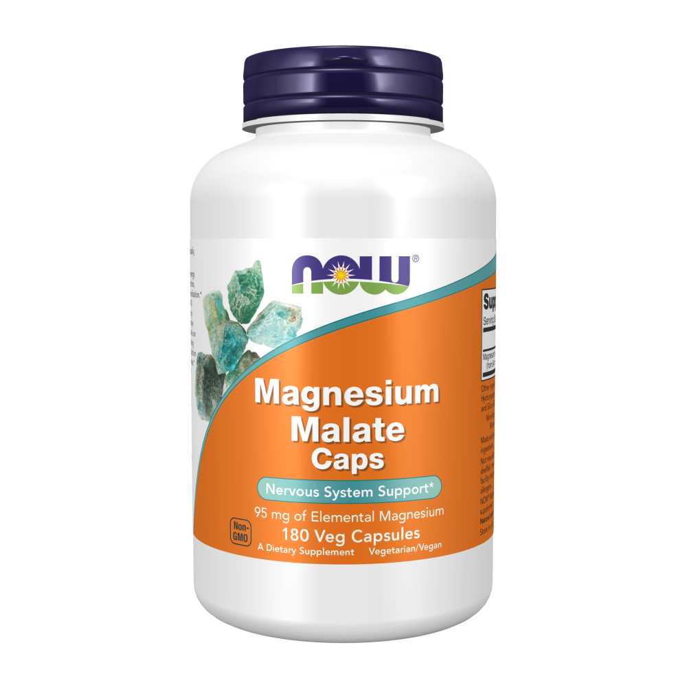 Now Foods Magnesium Malate – Nervous System &amp; Muscle Support – 180 Veg Capsules