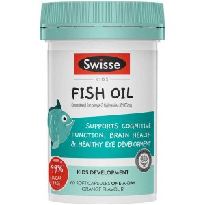 Swisse Ultiboost Fish Oil Concentrated Fish Omega-3 Triglycerides 351.06 Mg 60 Soft Capsules One-A-Day Orange Flavour