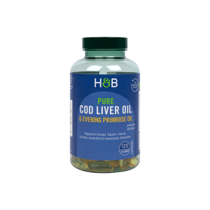 Holland &amp; Barrett Pure Cod Liver Oil With Evening Primrose Oil - Supports Brain, Heart &amp; Vision Immunity Functions