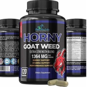 Pure Max Labs Horny Goat Weed – Extra Strength 1364mg | Energy, Stamina &amp; Performance Support – 120 Capsules