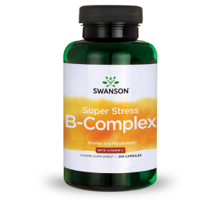Swanson Super Stress B-Complex with Vitamin C – Energy, Metabolism &amp; Immune Support | 240 Capsules