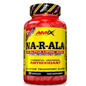 Amix Na-R-Ala – R-Alpha Lipoic Acid Supplement, Powerful Universal Antioxidant &amp; Glucose Transport Agent, 60 Capsules