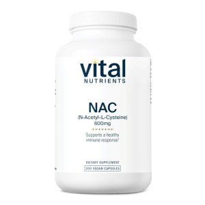 Vital Nutrients NAC (N-Acetyl-L-Cysteine) 600mg – Immune &amp; Antioxidant Support | 200 Vegan Capsules