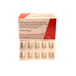 ACROCOB-OD | Methylcobalamin 1500mcg, Alpha Lipoic Acid 100mg, Vitamin B6, B1 &amp; Folic Acid – Nerve &amp; Energy Support