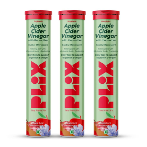 PLIX - THE PLANT FIX Probiotics+ Apple Cider Vinegar Effervescent Tablets | Helps Stimulate Metabolism &amp; Improve Gut Health