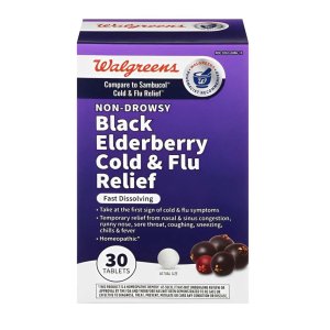 Walgreens Black Elderberry Cold &amp; Flu Relief Tablets – 30 Count