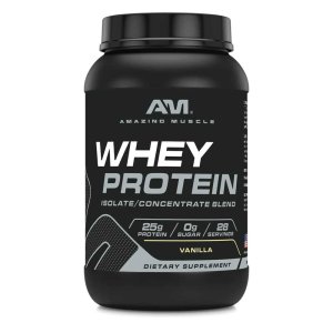 Amazing Muscle Whey Protein Isolate &amp; Concentrate Powder Vanilla Flavor
