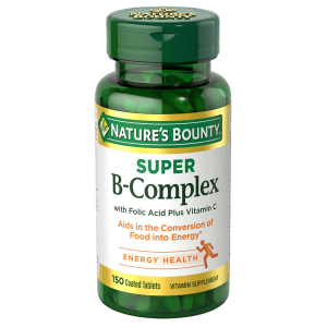 Nature's Bounty Super B-Complex with Folic Acid, Vitamin C &amp; Biotin – Supports Energy Metabolism