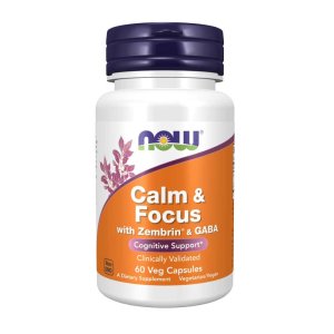 Now Foods Calm &amp; Focus with Zembrin® &amp; Gaba – 60 Veg Capsules