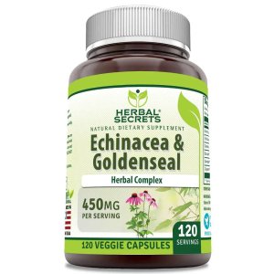 Herbal Secrets Echinacea &amp; Goldenseal Root 450 Mg 120 Veggie Capsules