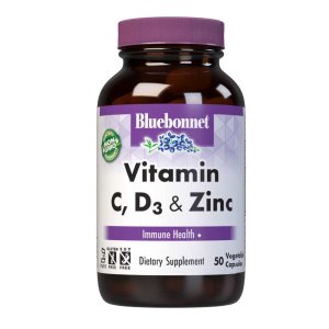 Bluebonnet Nutrition Vitamin C, D3 &amp; Zinc 50 Caps