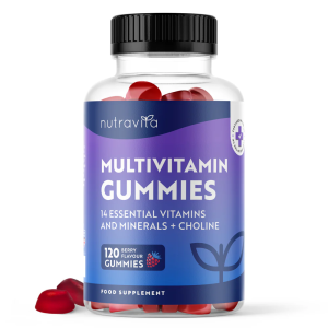 Nutravita Multivitamin Gummies - 120 Berry Flavour Gummies with 14 Essential Vitamins &amp; Choline