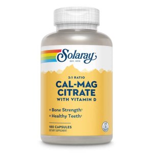 Solaray Calcium &amp; Magnesium Citrate W/ Vitamin D-3, 2:1 Ratio 180 Caps