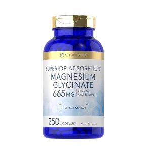 Carlyle Magnesium Glycinate 665mg – Superior Absorption, Chelated &amp; Buffered Essential Mineral | 250 Capsules | Dietary Supplement