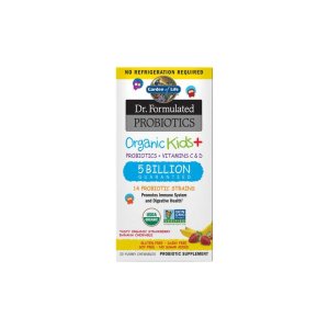 Garden of Life Dr. Formulated Probiotics Organic Kids+ Shelf-Stable Strawberry Banana 30 Chewables