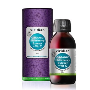 Viridian Organic Elderberry Extract + Vitamin C – Immune Support for Children &amp; Adults, 100ml