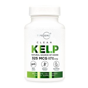 Type Zero Clean Kelp – Natural Source of Iodine 325mcg with GHO &amp; Super Complex P Supports Thyroid Health &amp; Metabolism | Dietary Supplement