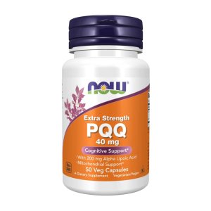 Now Foods Pqq 40 Mg Extra Strength – Cognitive &amp; Mitochondrial Support with Alpha Lipoic Acid – 50 Veg Capsules
