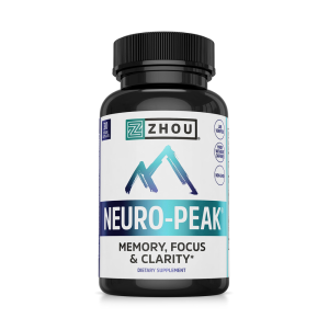 Neuro-Peak by Zhou - Nootropic Brain Supplement with Bacopa Monnieri, Ginkgo Biloba, Rhodiola Rosea &amp; More