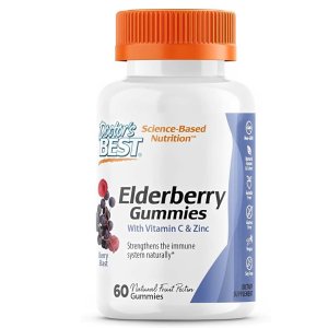 Doctor's Best Elderberry Gummies – Immune Support with Vitamin C &amp; Zinc, 60 Gummies