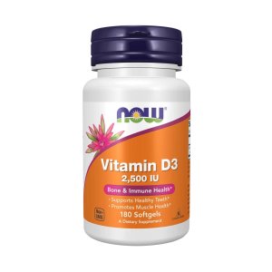 Now Foods Vitamin D3 2,500 Iu – Supports Bone, Teeth &amp; Immune Health – Non-Gmo – 180 Softgels