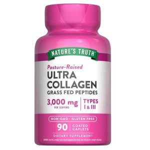 Nature’s Truth Grass-Fed Ultra Collagen – 90 Tablets | 3000 Mg Types I &amp; Iii Peptides