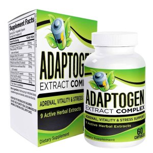 AdrenaVital Stress Relief &amp; Vitality Complex - 9 Herbal Adaptogen Extracts, 60 Capsules