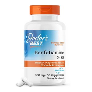 Doctor's Best Benfotiamine 300mg – Benfo Pure – Supports Glycemic Balance &amp; Metabolic Response – 60 Caps