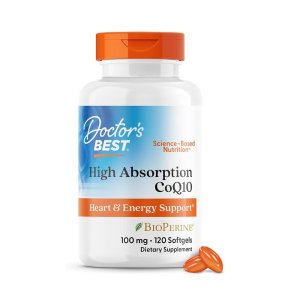Doctor's Best High Absorption CoQ10 with BioPerine – Heart &amp; Energy Support | 100mg, 120 Softgels