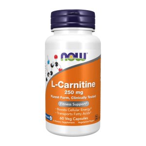 Now Foods L-Carnitine – 250 Mg Cellular Energy &amp; Fat Transport Formula – 60 Vegan Capsules