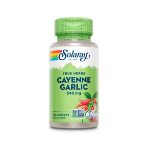 Solaray Cayenne Pepper &amp; Garlic Bulb 540mg 100 Caps