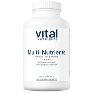 Vital Nutrients Multi-Nutrients – Iron &amp; Iodine-Free Formula | 180 Vegetarian Capsules