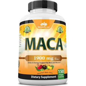 NaturalLife Labs Maca Root 1900MG - 150 Veggie Capsules | Peruvian Gelatinized Maca for Energy &amp; Libido Support