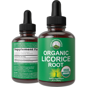 Peak Performance Organic Licorice Root Extract - USDA Organic Liquid Supplement - 2 fl oz (59mL)
