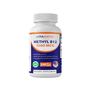 Vitamatic Methyl B12 5000 mcg Natural Berry Flavor 240 Fast Dissolve Tablets
