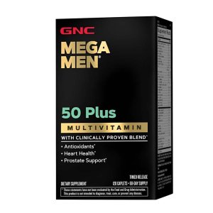 Gnc Mega Men 50+ Multivitamin – Advanced Antioxidant Blend, Heart &amp; Prostate Support, Timed Release, 120 Caplets