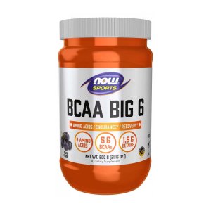 Now Sports Bcaa Big 6, Grape Flavor Powder – Intra-Workout Energy &amp; Recovery – 600g