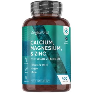 WeightWorld Calcium, Magnesium, Zinc with Vegan D3 &amp; K2 – Bone &amp; Joint Support
