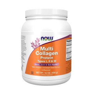 Now Foods Multi Collagen Protein – Types I, Ii &amp; Iii with Vitamin C &amp; Grape Seed – Bone, Joint &amp; Skin Health – Unflavored – 16 Oz (454 G)