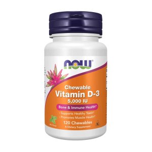 Now Foods Vitamin D3 5,000 Iu – High Potency Chewables for Bone &amp; Immune Support – 120 Tablets
