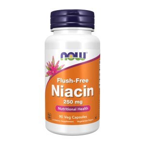 Now Foods Flush-Free Niacin 250mg – Supports Energy &amp; Cholesterol – 90 Veg Capsules