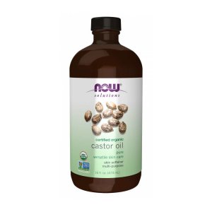 Now Foods Castor Oil – 100% Pure &amp; Certified Organic – Cold-Pressed in Glass Bottle – 473 M L