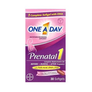 One-A-Day, Prenatal 1 with Folic Acid, DHA &amp; Iron, Multivitamin 30 softgels