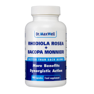 Dr. MaxWell Rhodiola Rosea + Bacopa Monnieri – Synergistic Formula for Cognitive Support, Stress Relief &amp; Mental Clarity | 90 Capsules | Food Supplement